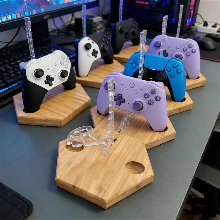 Bamboo Gaming Controllers Storage Stand Holder suppliers