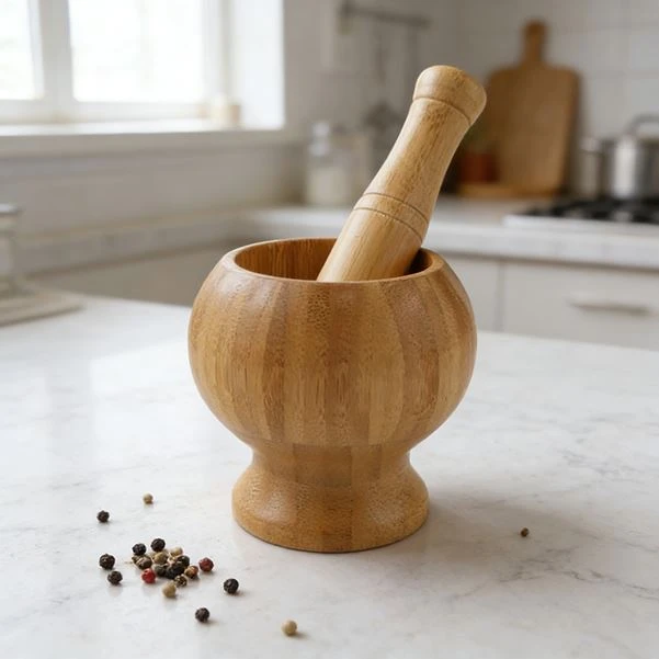 Bamboo Mortar And Pestle Set best